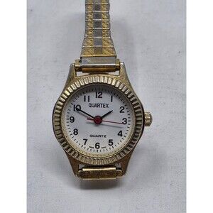 Quartex Quartz Gold Tone Watch Vintage Impex Delta 49401P  Needs Battery